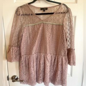 Suzanne Betro Lace babydoll top L